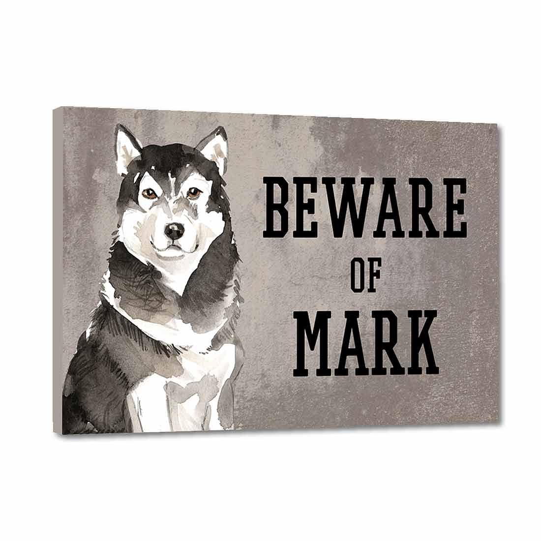 Personalized Dog Name Plates Beware Of Dog Sign - Malamute