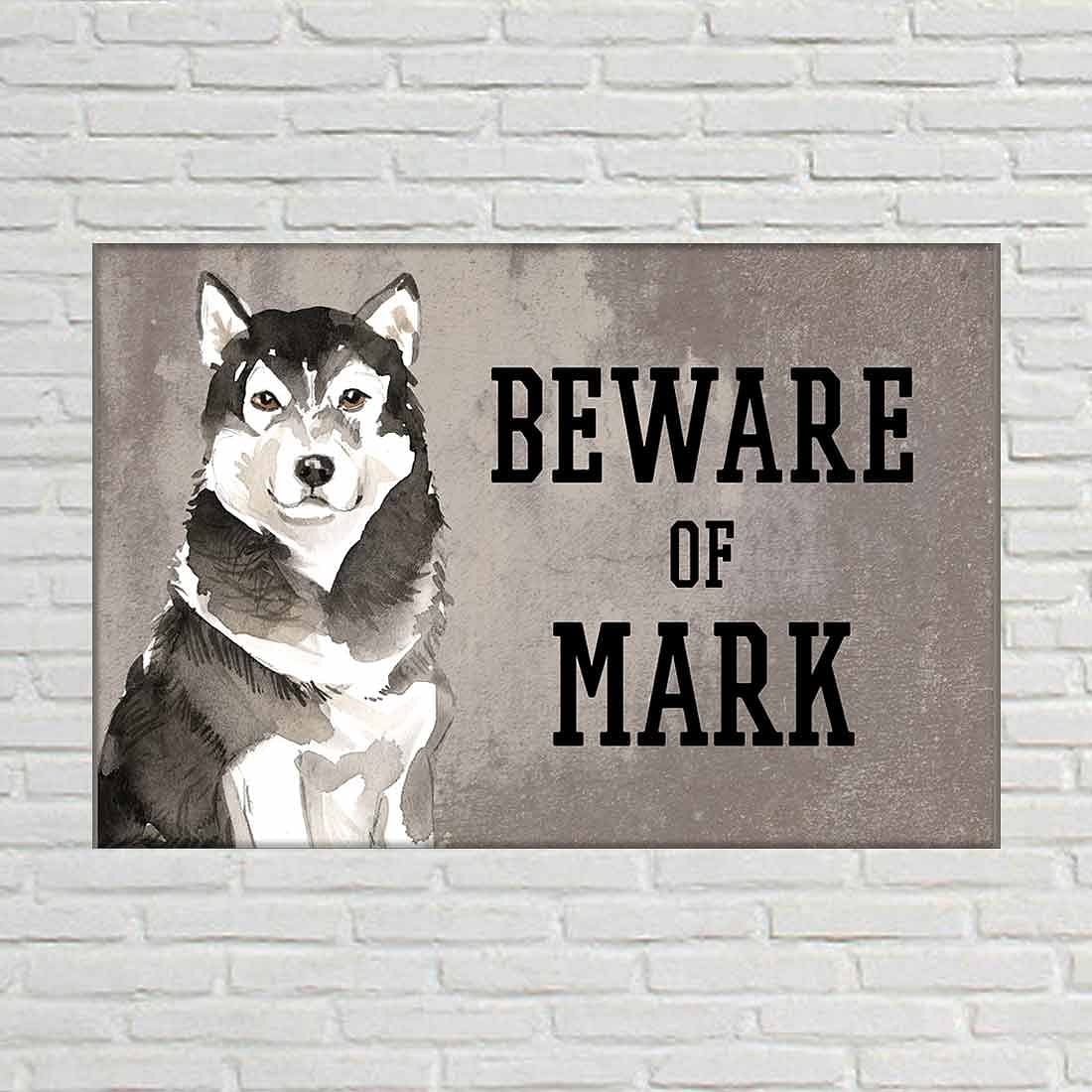 Personalized Dog Name Plates Beware Of Dog Sign - Malamute - Image 2