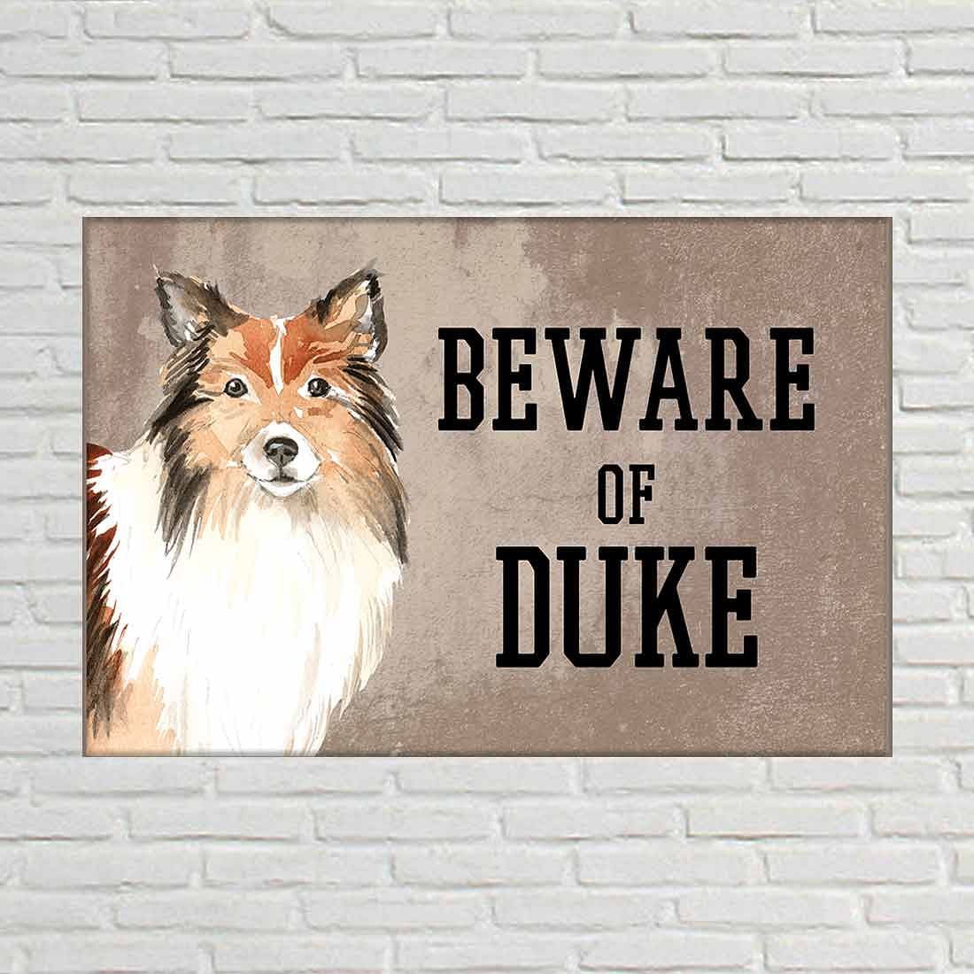 Personalized Dog Name Plates Beware Of Dog Sign - Shetland Sheepdog - Image 2
