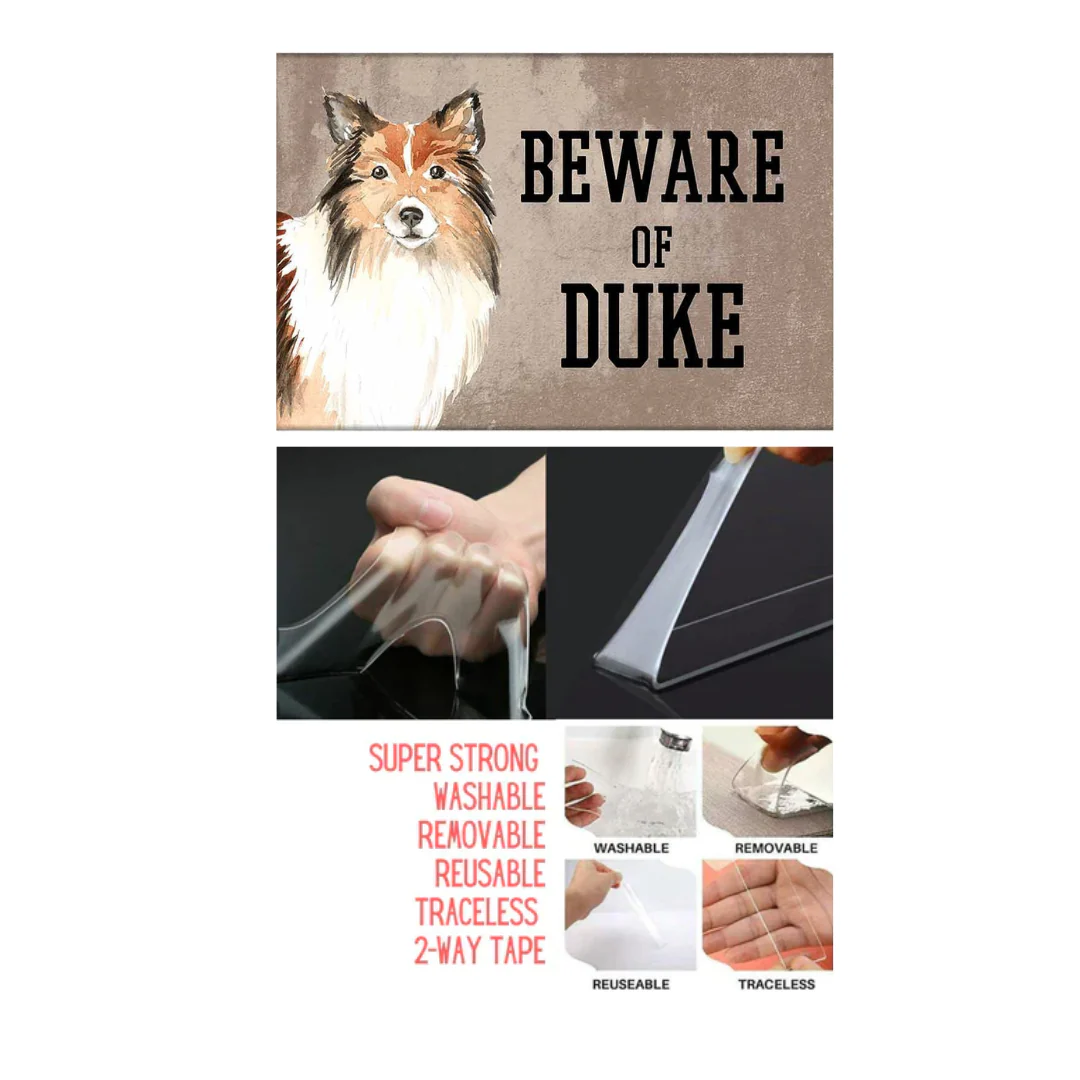 Personalized Dog Name Plates Beware Of Dog Sign - Shetland Sheepdog - Image 4