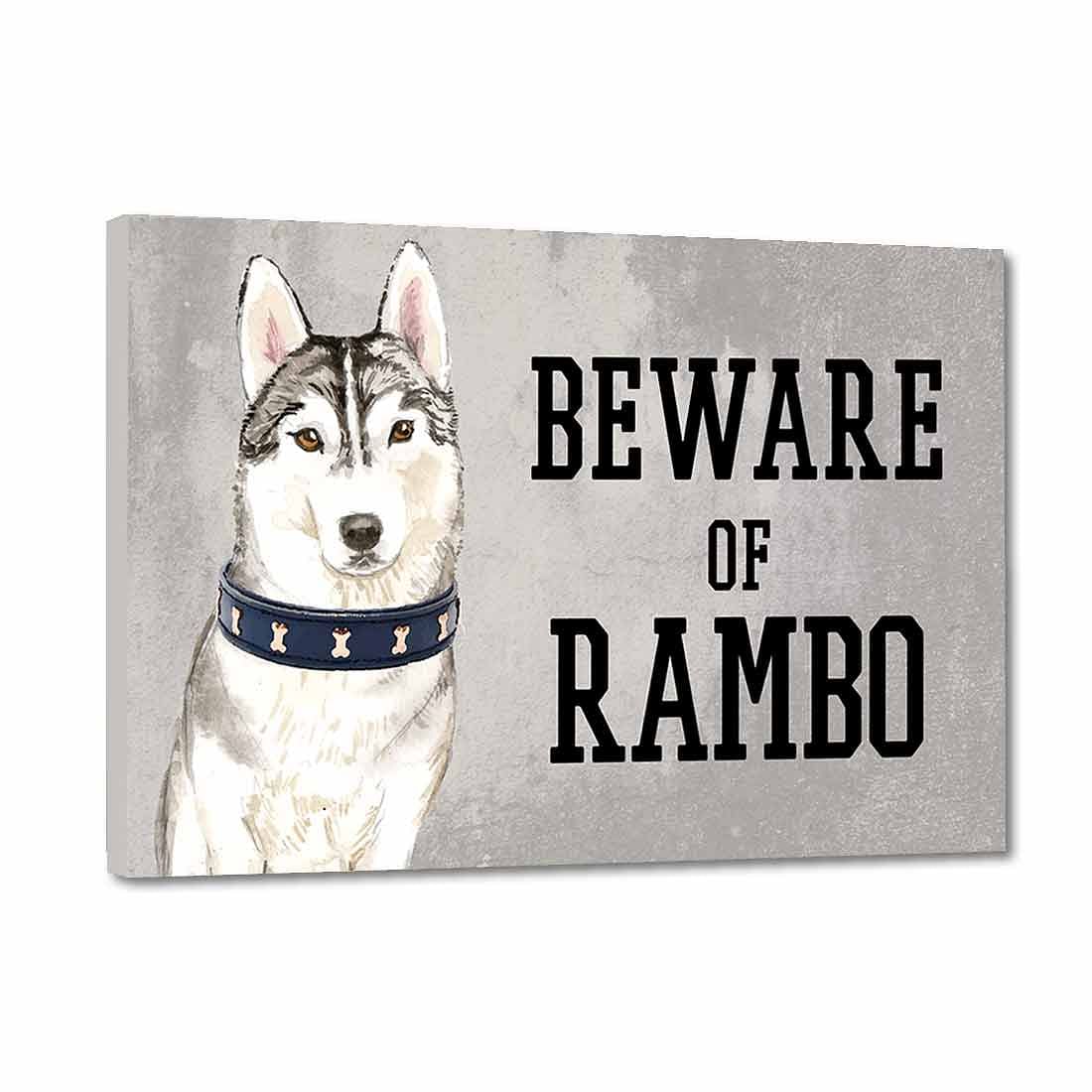Personalized Dog Name Plates Beware Of Dog Sign - Siberian Husky