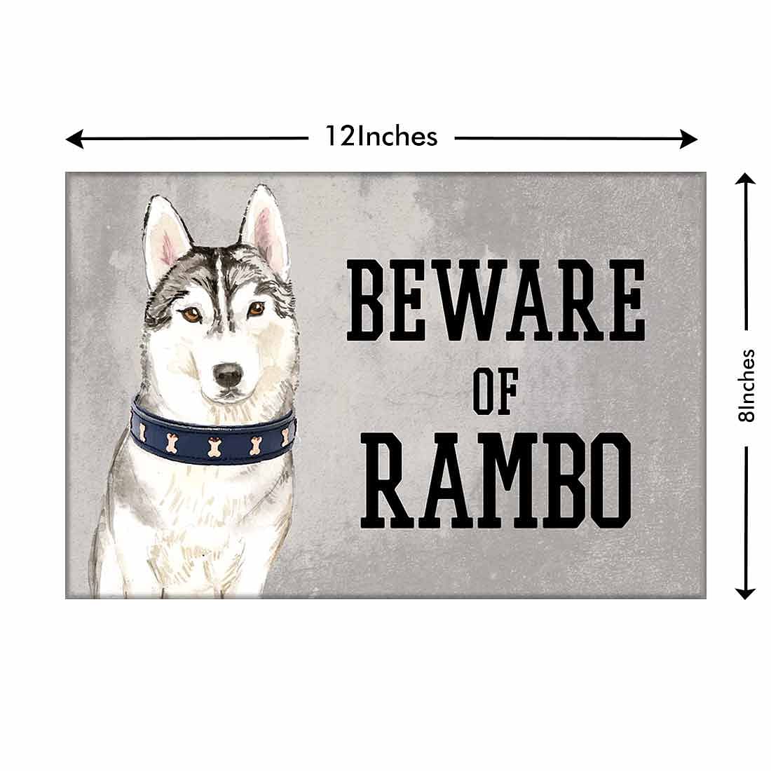 Personalized Dog Name Plates Beware Of Dog Sign - Siberian Husky - Image 3