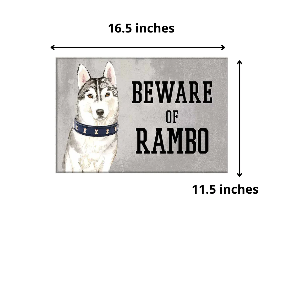 Personalized Dog Name Plates Beware Of Dog Sign - Siberian Husky - Image 4