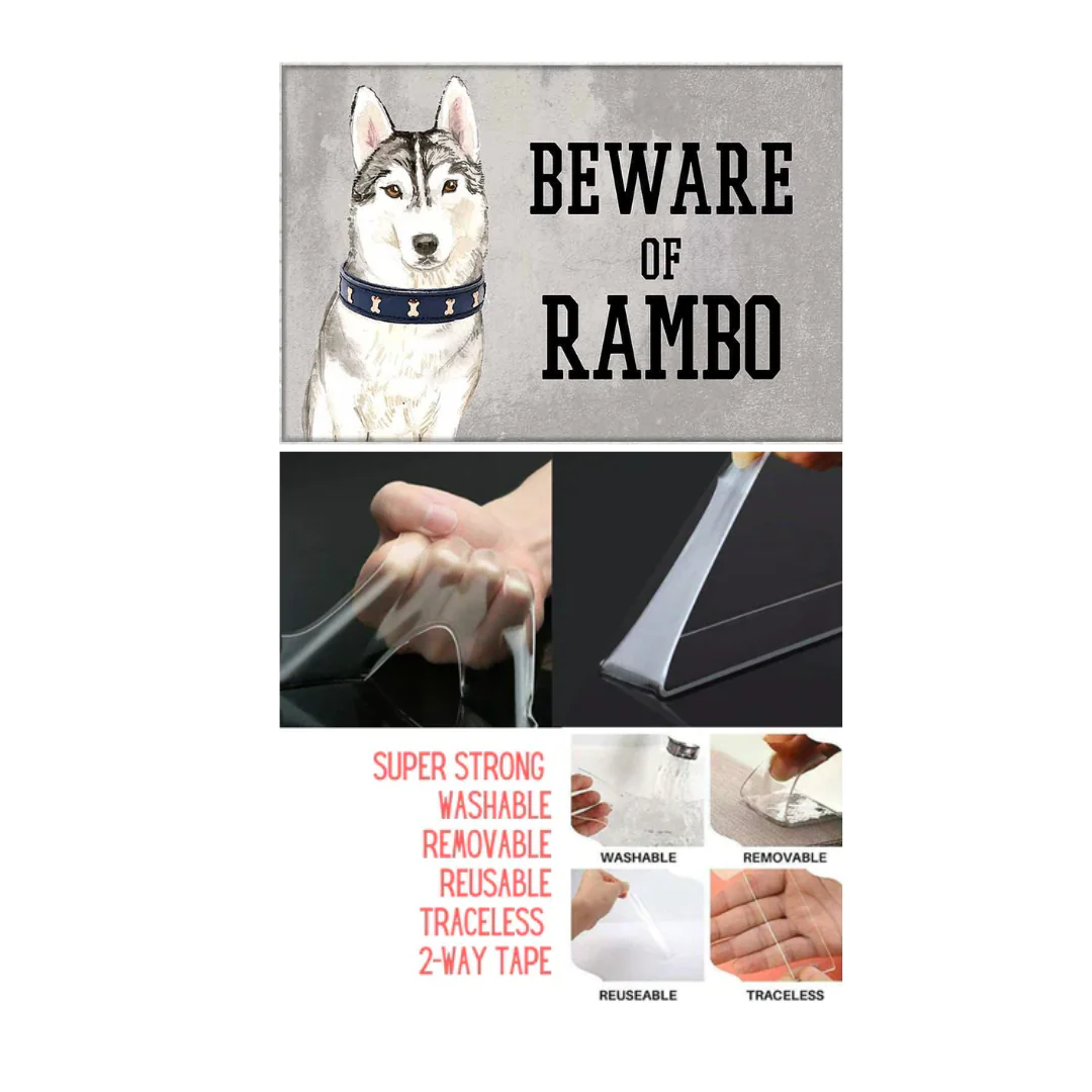 Personalized Dog Name Plates Beware Of Dog Sign - Siberian Husky - Image 5