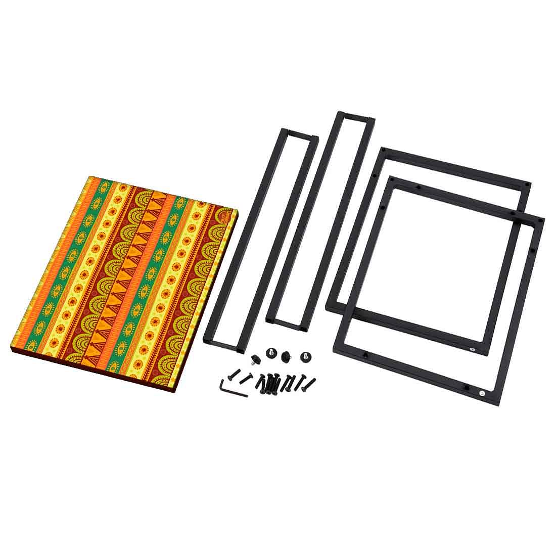 C Shaped Bedside Table - Aztec Orange Yellow Pattern - Image 8