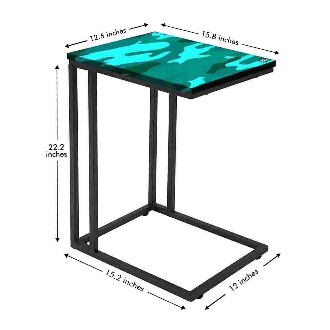 Outdoor C Shaped Table - Army Camouflage Green - Image 5