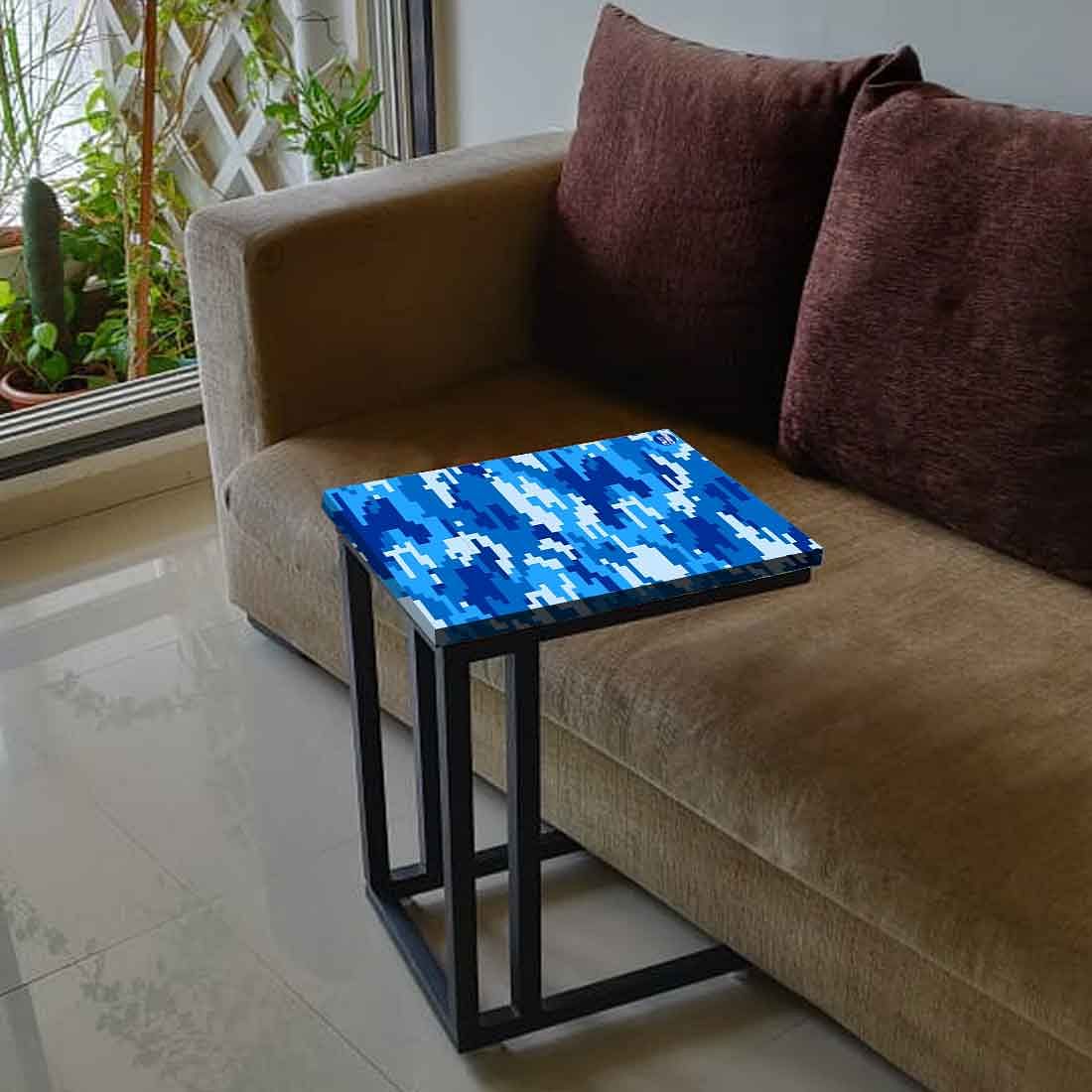Blue Metal C Table - 8 Bit Camouflage Blue Navy