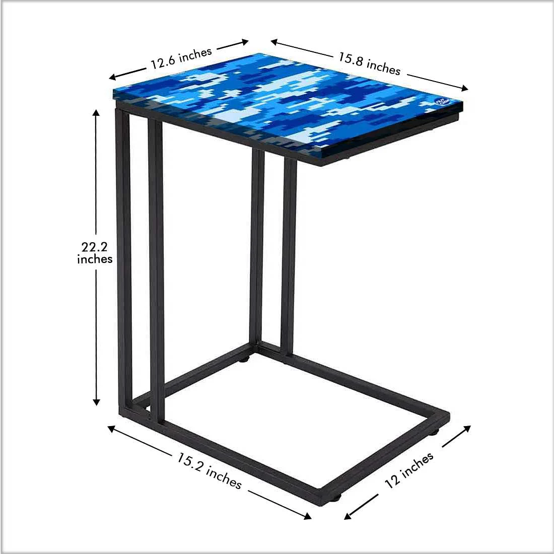 Blue Metal C Table - 8 Bit Camouflage Blue Navy - Image 5
