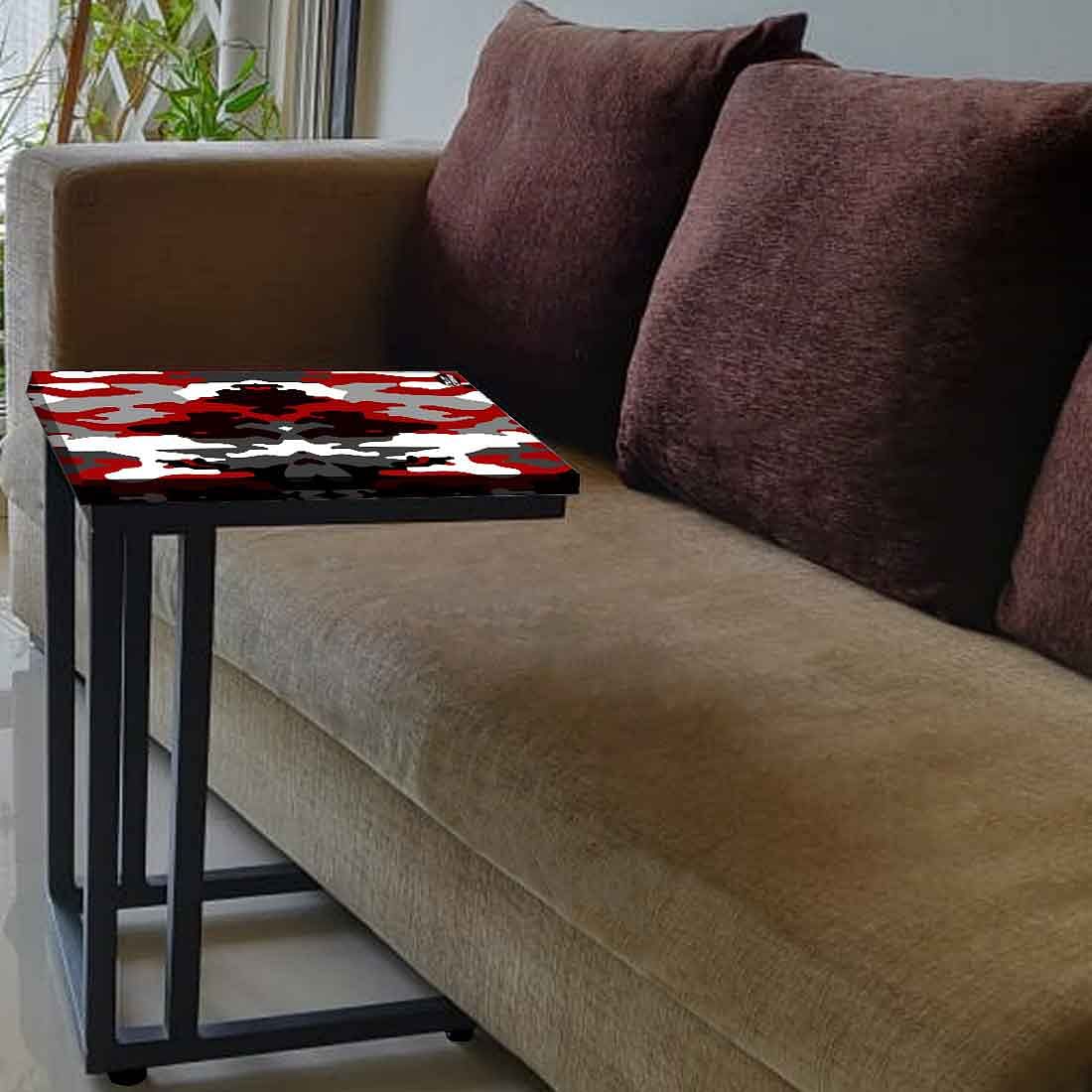Latest C Shaped Sofa Table - Red Black Army Camouflage - Image 3