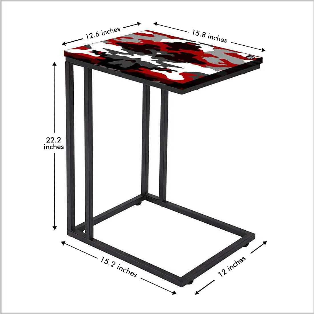 Latest C Shaped Sofa Table - Red Black Army Camouflage - Image 5