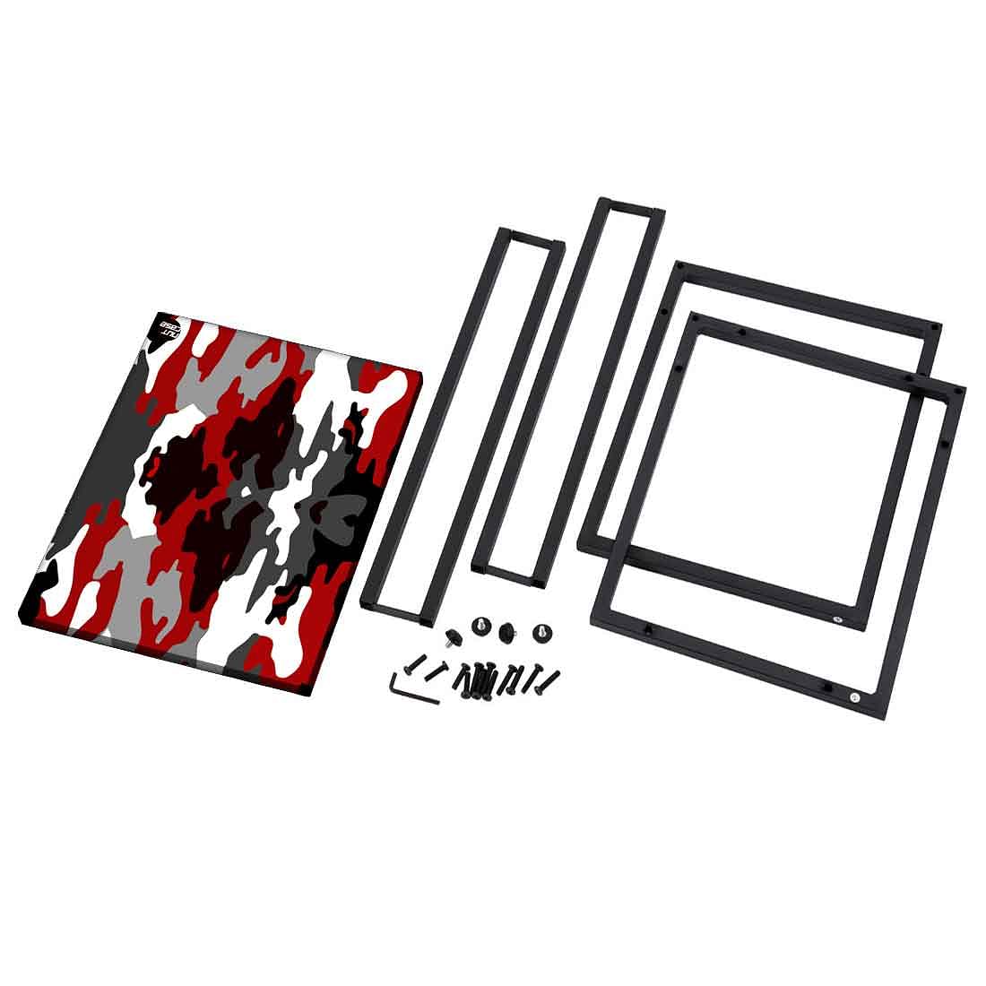 Latest C Shaped Sofa Table - Red Black Army Camouflage - Image 8