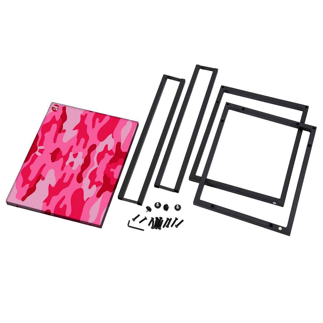 C Shaped Bedside Table For Sofa - Army Camouflage Pink - Image 8