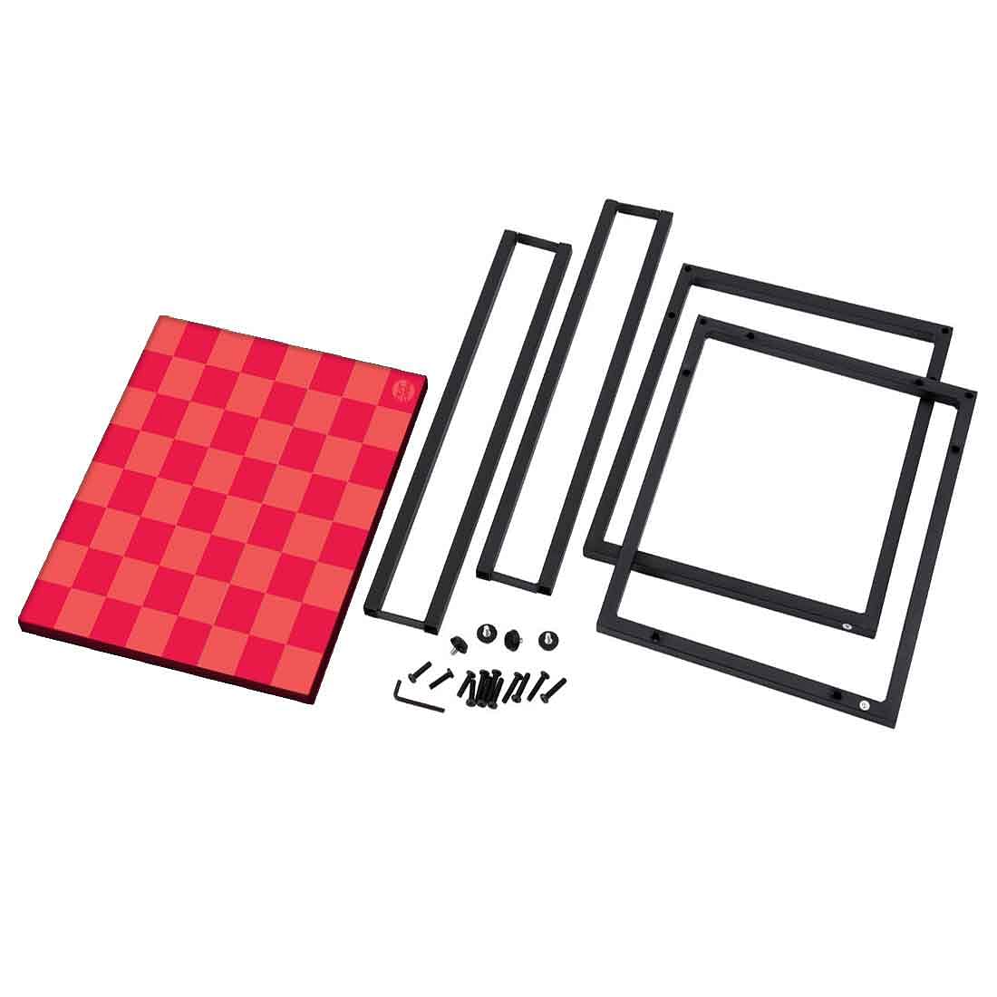 Beautiful Black Metal C Table - Red Orange Check - Image 8