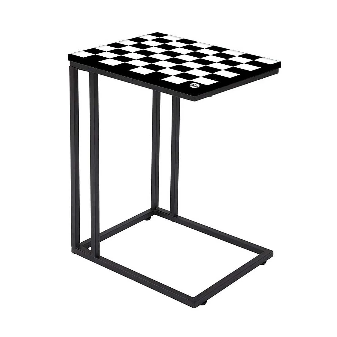 Best C Shaped Table For Sofa - Black White Check - Image 2