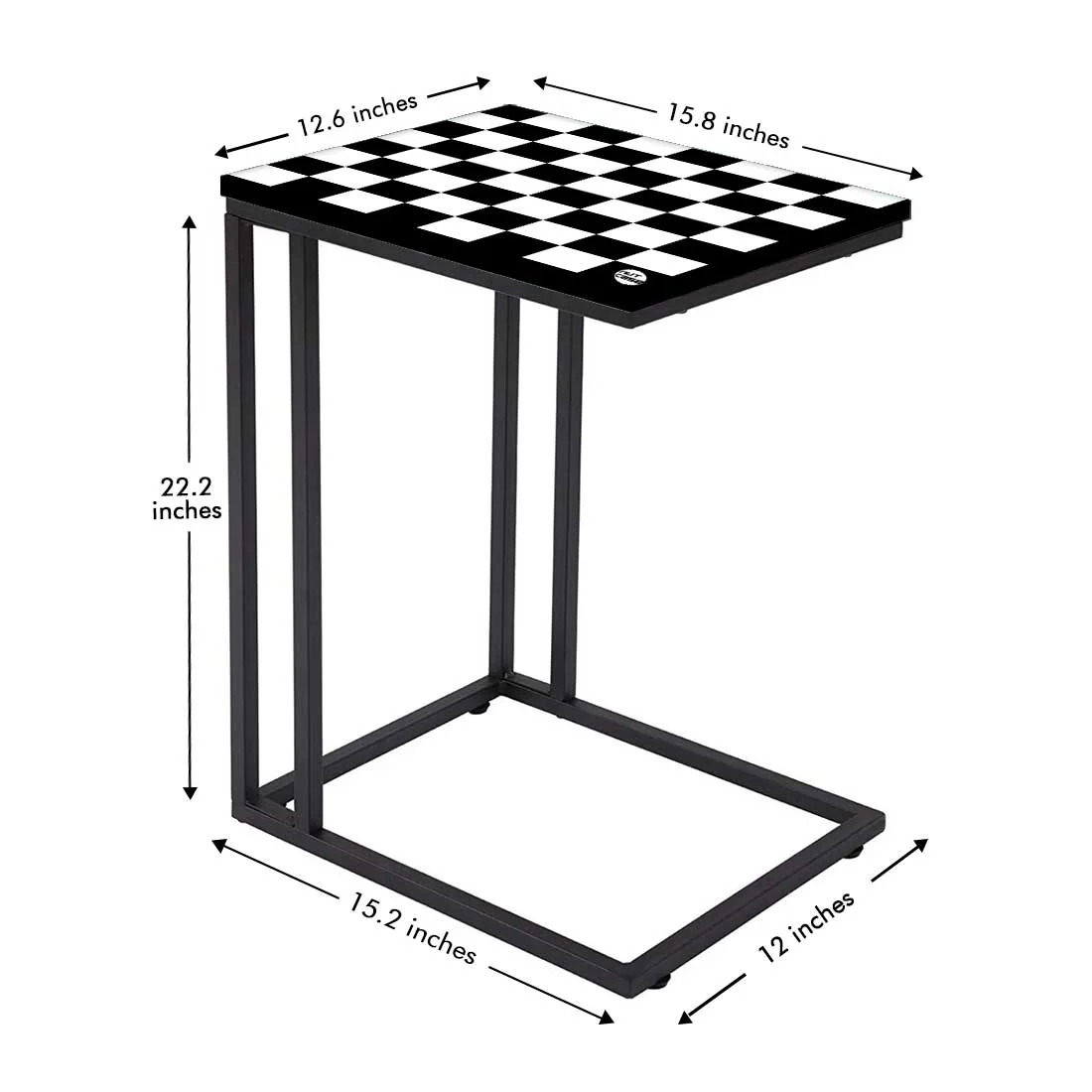 Best C Shaped Table For Sofa - Black White Check - Image 5