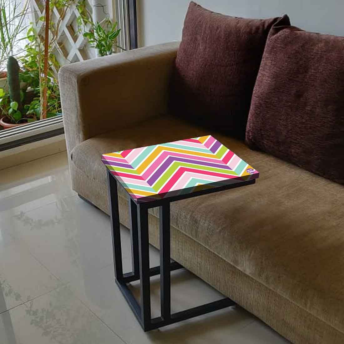 Designer Small C Side Table - Pastels Chevron