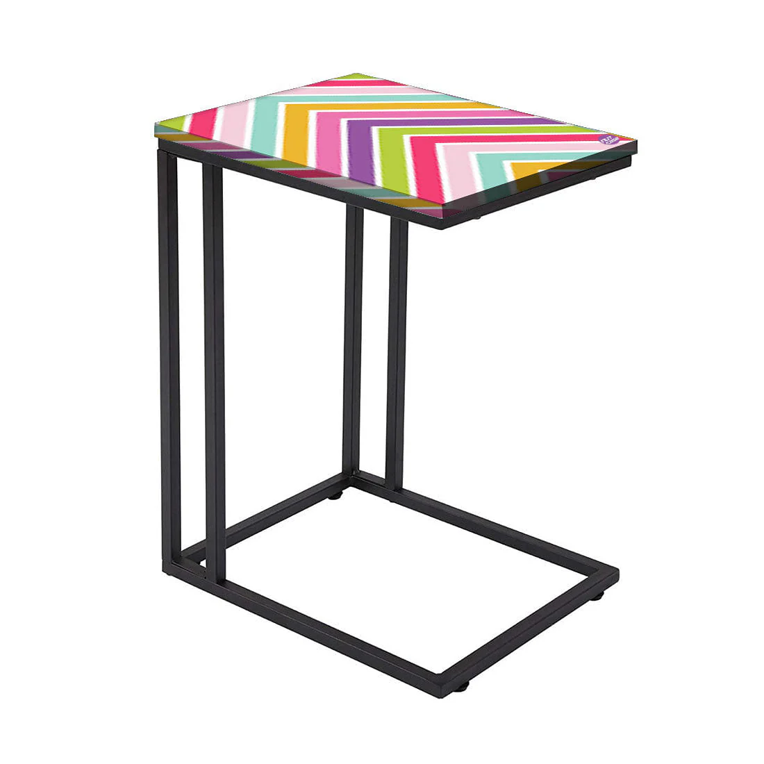 Designer Small C Side Table - Pastels Chevron - Image 2