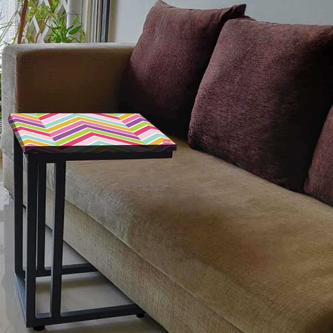 Designer Small C Side Table - Pastels Chevron - Image 3
