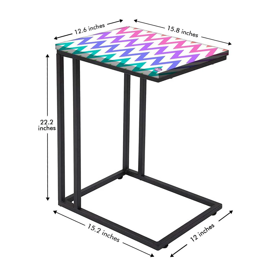 New Designer Bedside C Table - Rainbow Chevron - Image 5