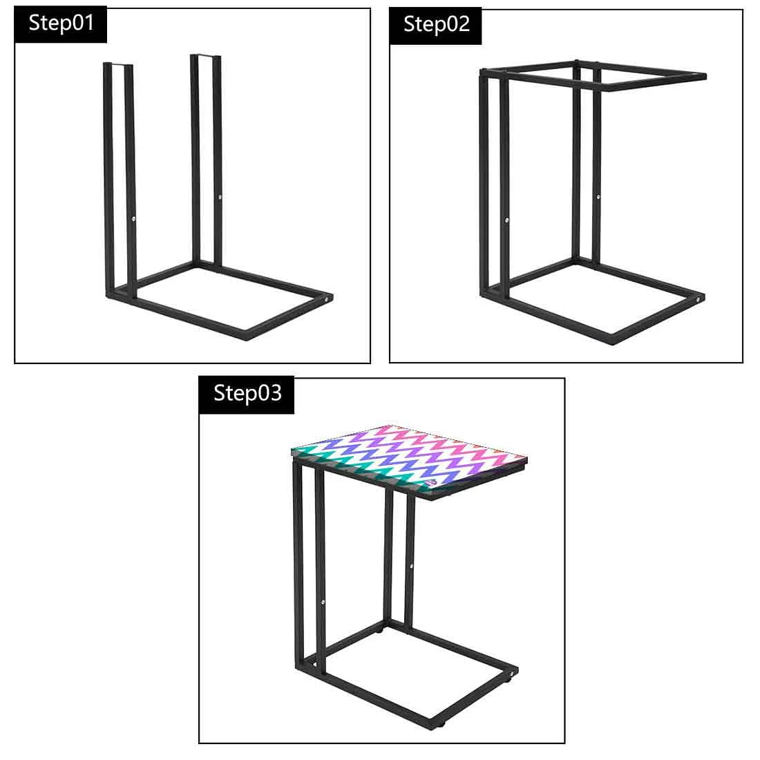New Designer Bedside C Table - Rainbow Chevron - Image 7
