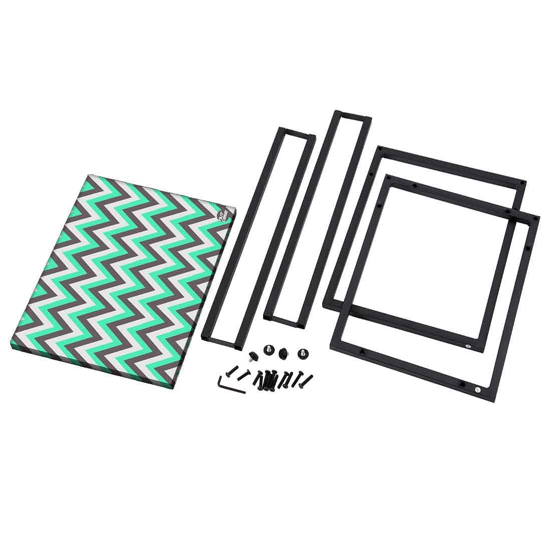 Modern Metal C Table - Mint and Gray Chevron - Image 8
