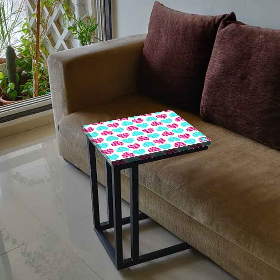 Best C Shaped Table For Sofa - Hearts Pink and Blue