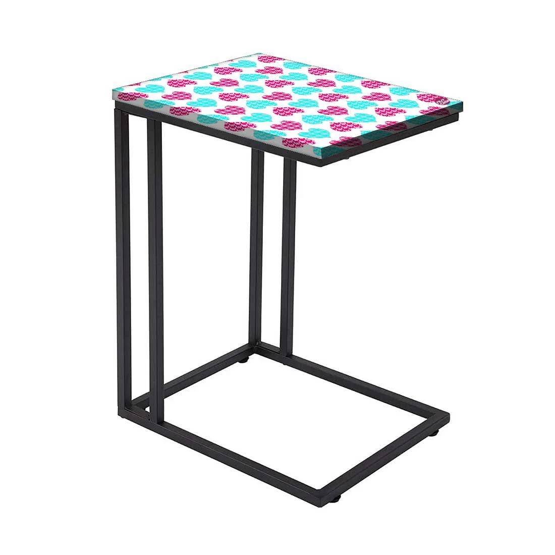 Best C Shaped Table For Sofa - Hearts Pink and Blue - Image 2