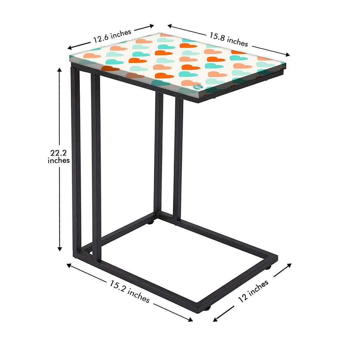 Designer Sofa Side Table - Colorful Heart - Image 5
