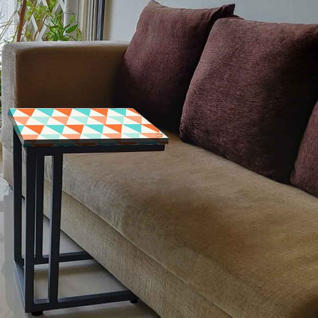 Latest Modern C Side Table - Orange and Mint Triangles - Image 3