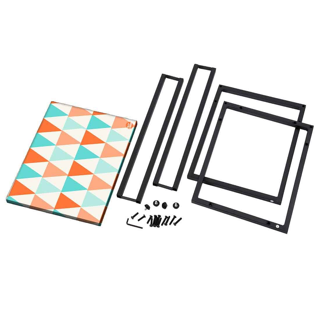 Latest Modern C Side Table - Orange and Mint Triangles - Image 8