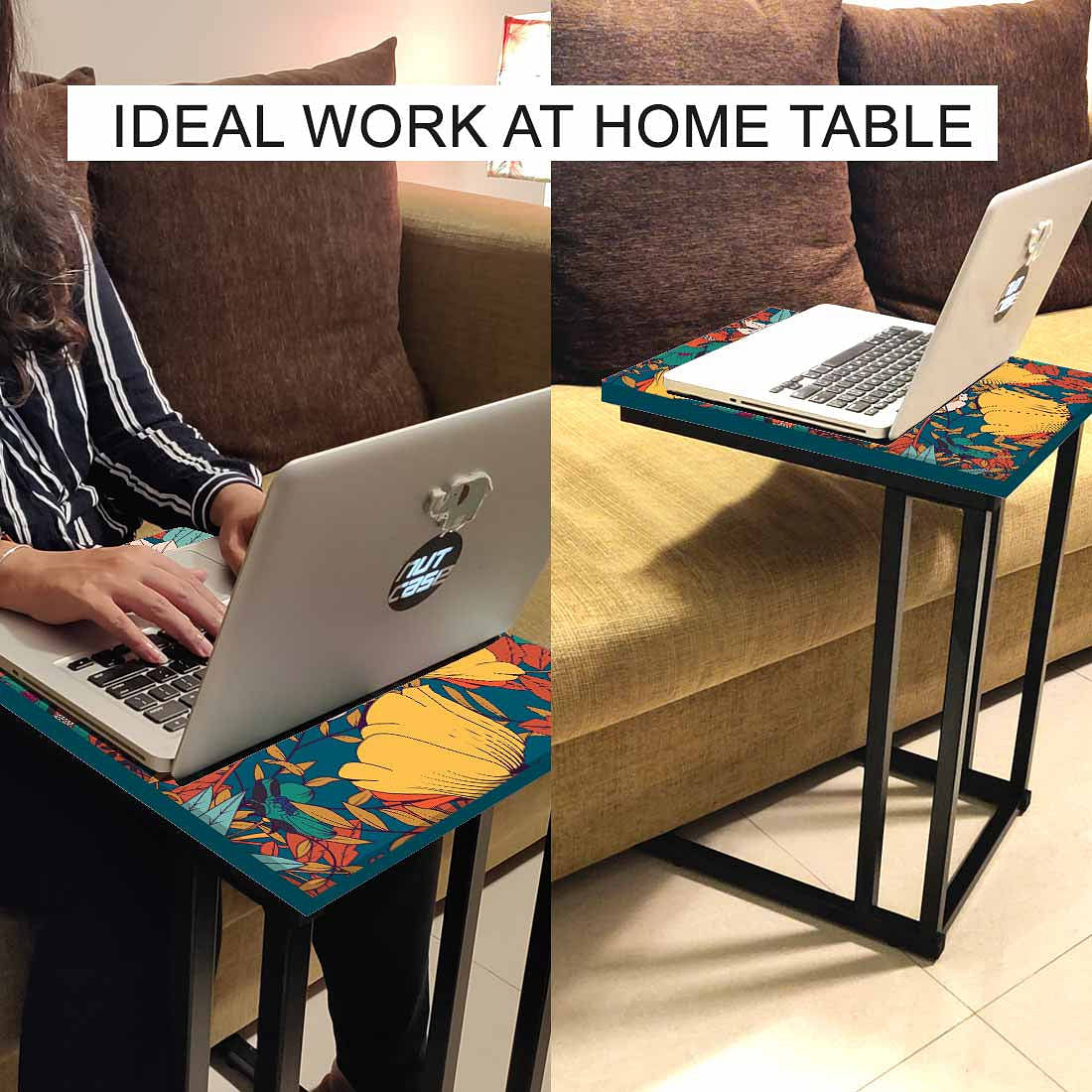 Beautiful Floral Metal C Table - Yellow Flower - Image 6