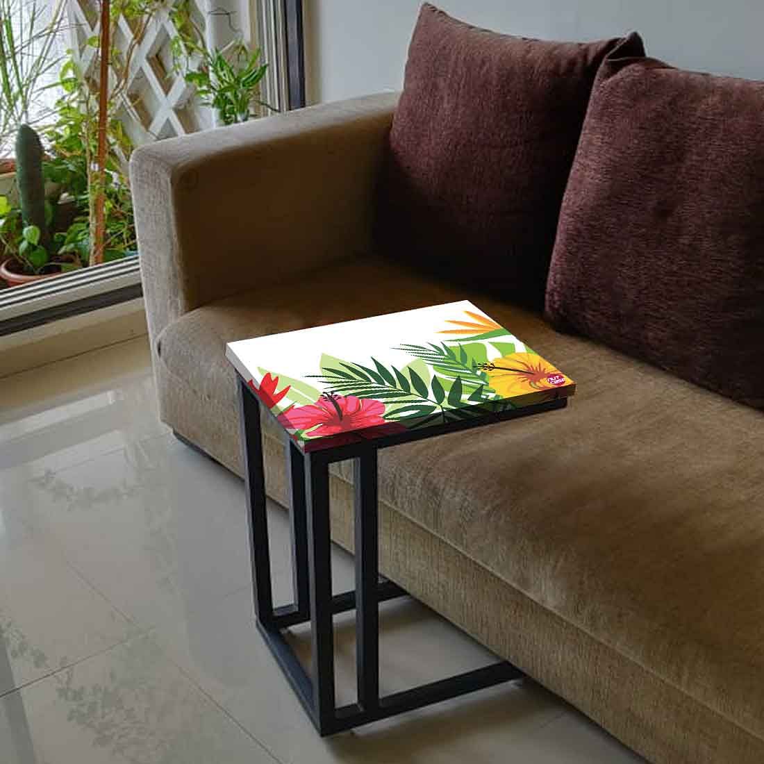 Beautiful Floral C Side Table - Yellow Hibiscus