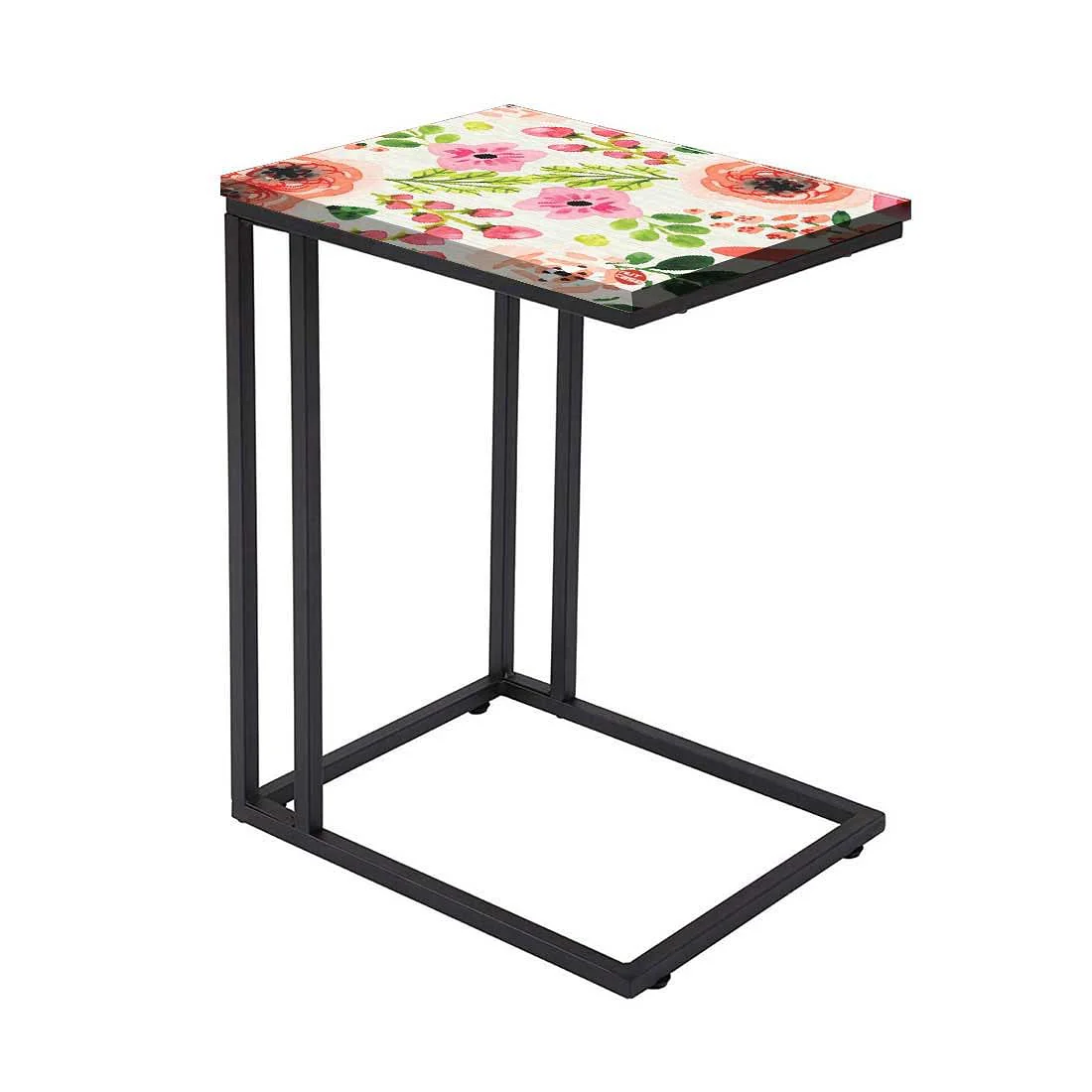New Floral Metal C Table - Watercolor Flower - Image 2