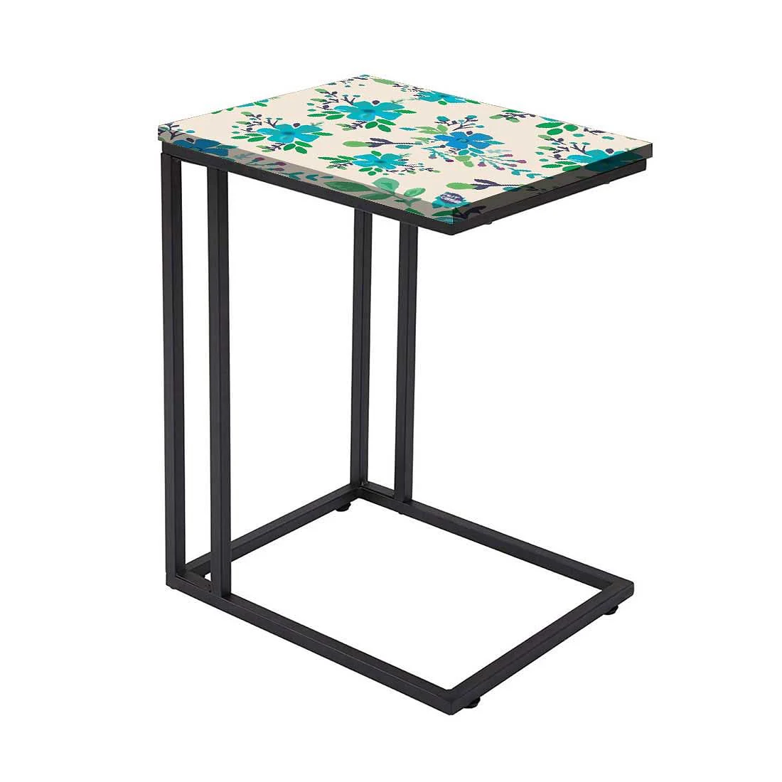Floral C Shaped Table -  Blue Flower - Image 2