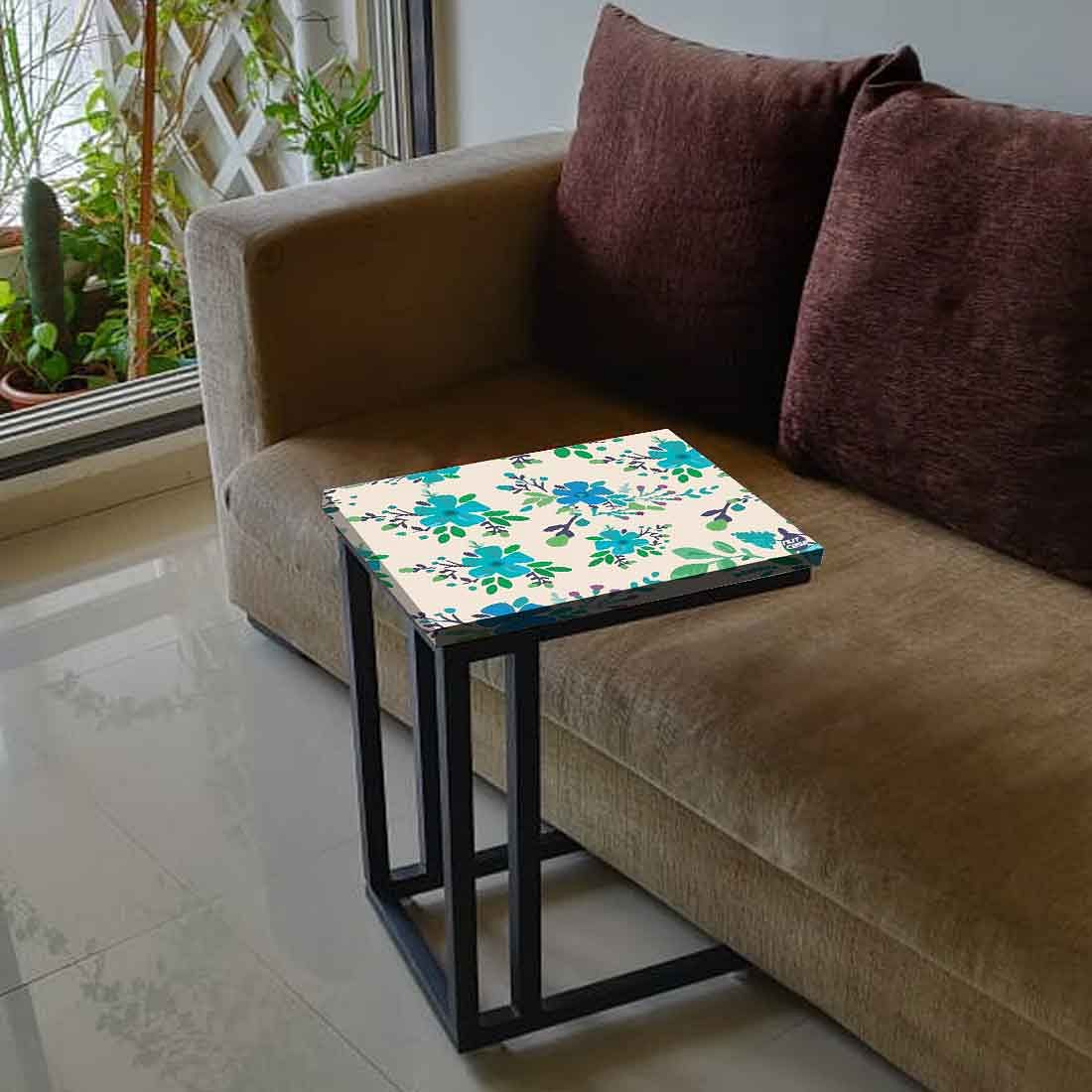 Floral C Shaped Table -  Blue Flower - Image 6