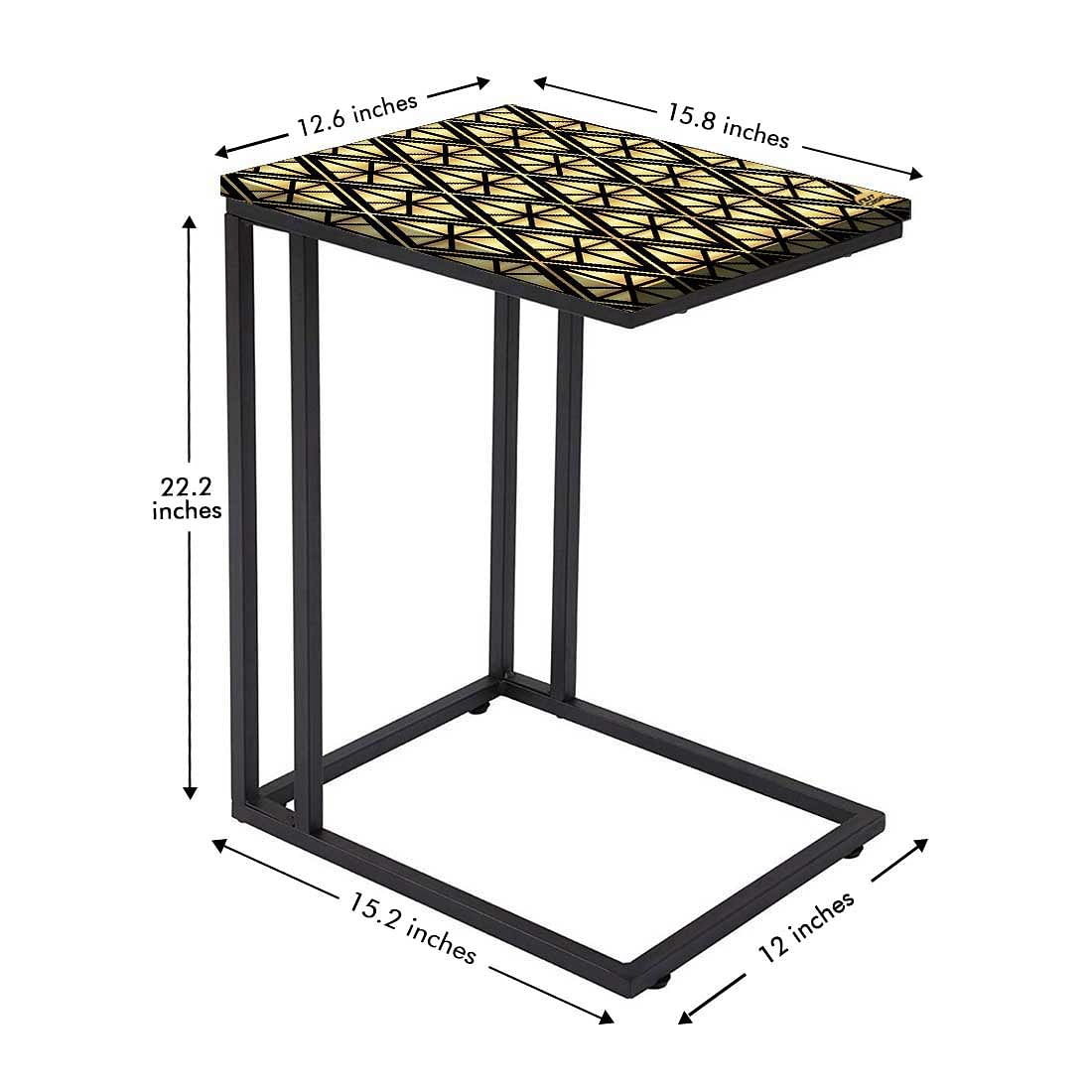 Modern Metal C Table - Geometric Diamond - Image 5