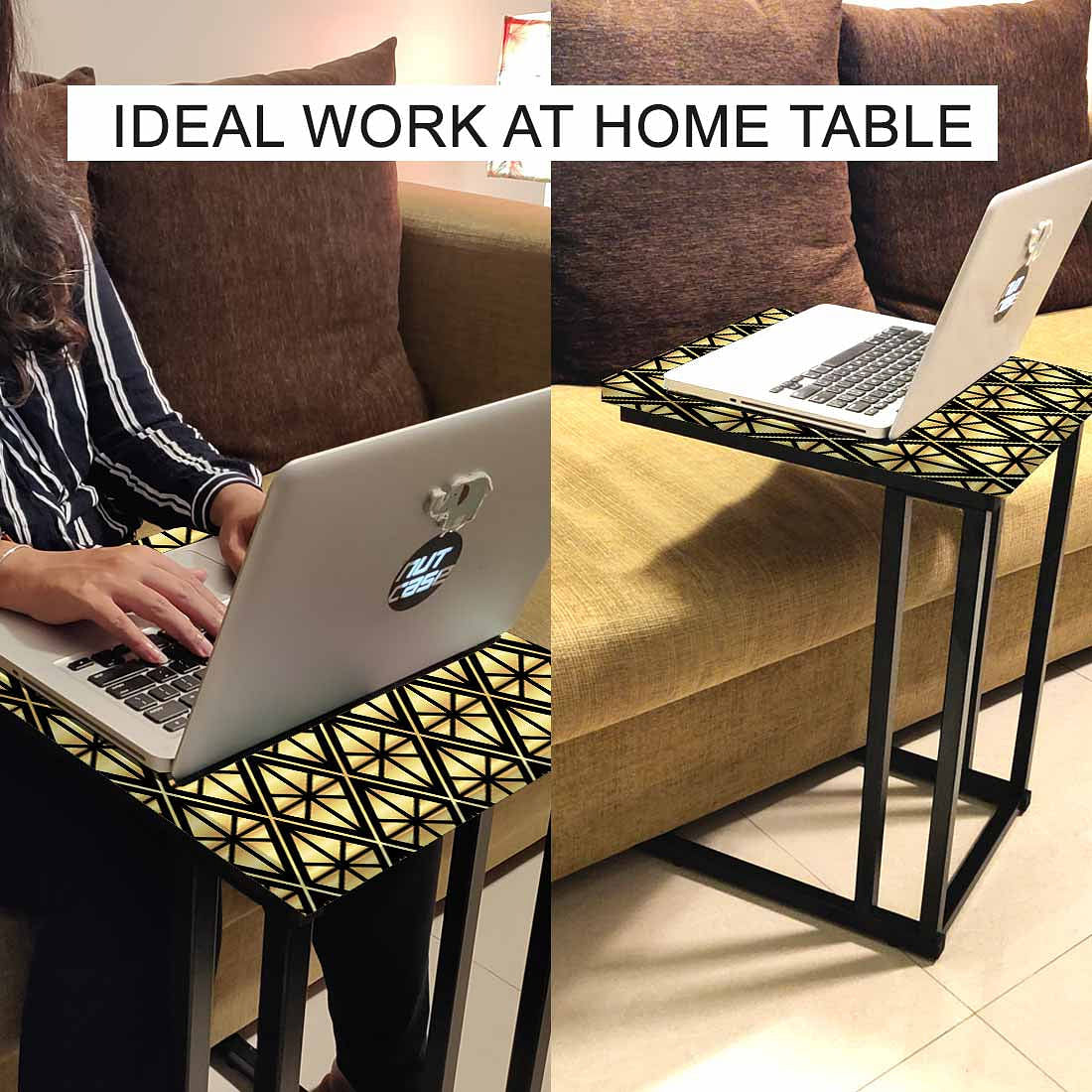 Modern Metal C Table - Geometric Diamond - Image 6