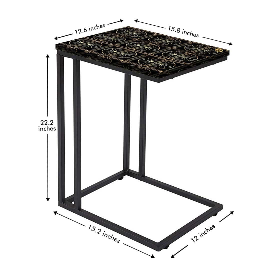 Black C Shaped End Table Serving Tables for Living Room - Palms - Image 5