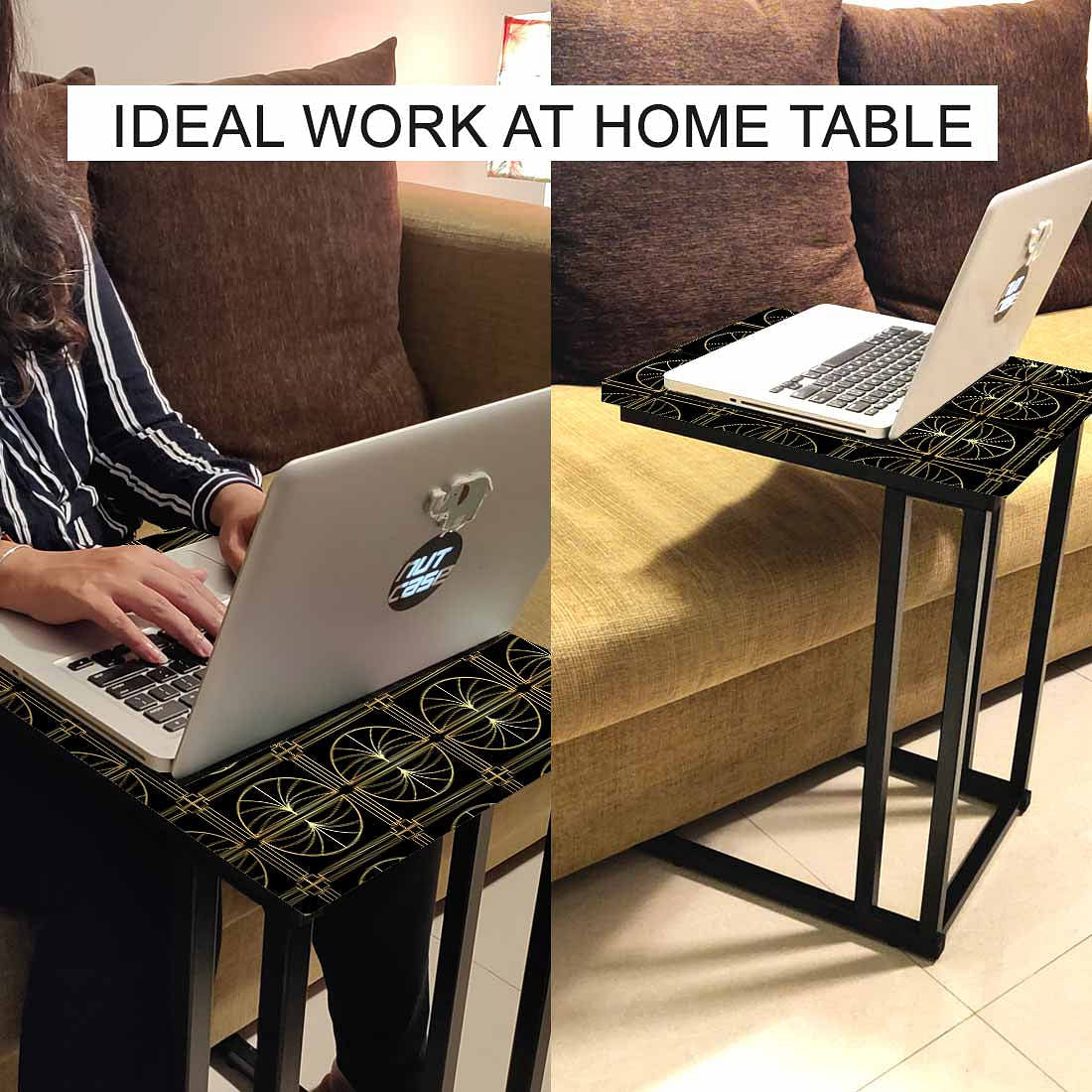 Black C Shaped End Table Serving Tables for Living Room - Palms - Image 6