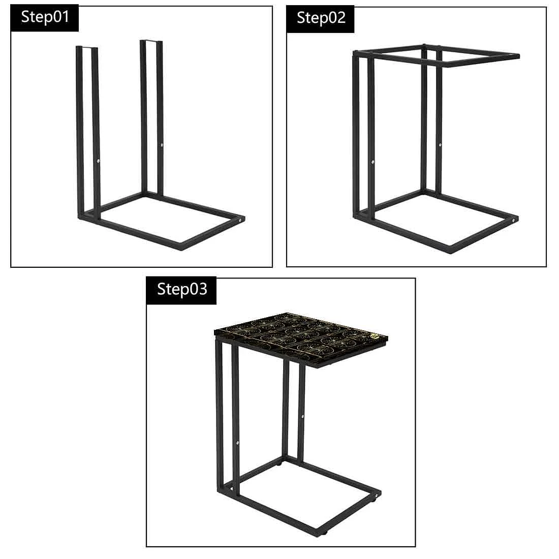 Black C Shaped End Table Serving Tables for Living Room - Palms - Image 7