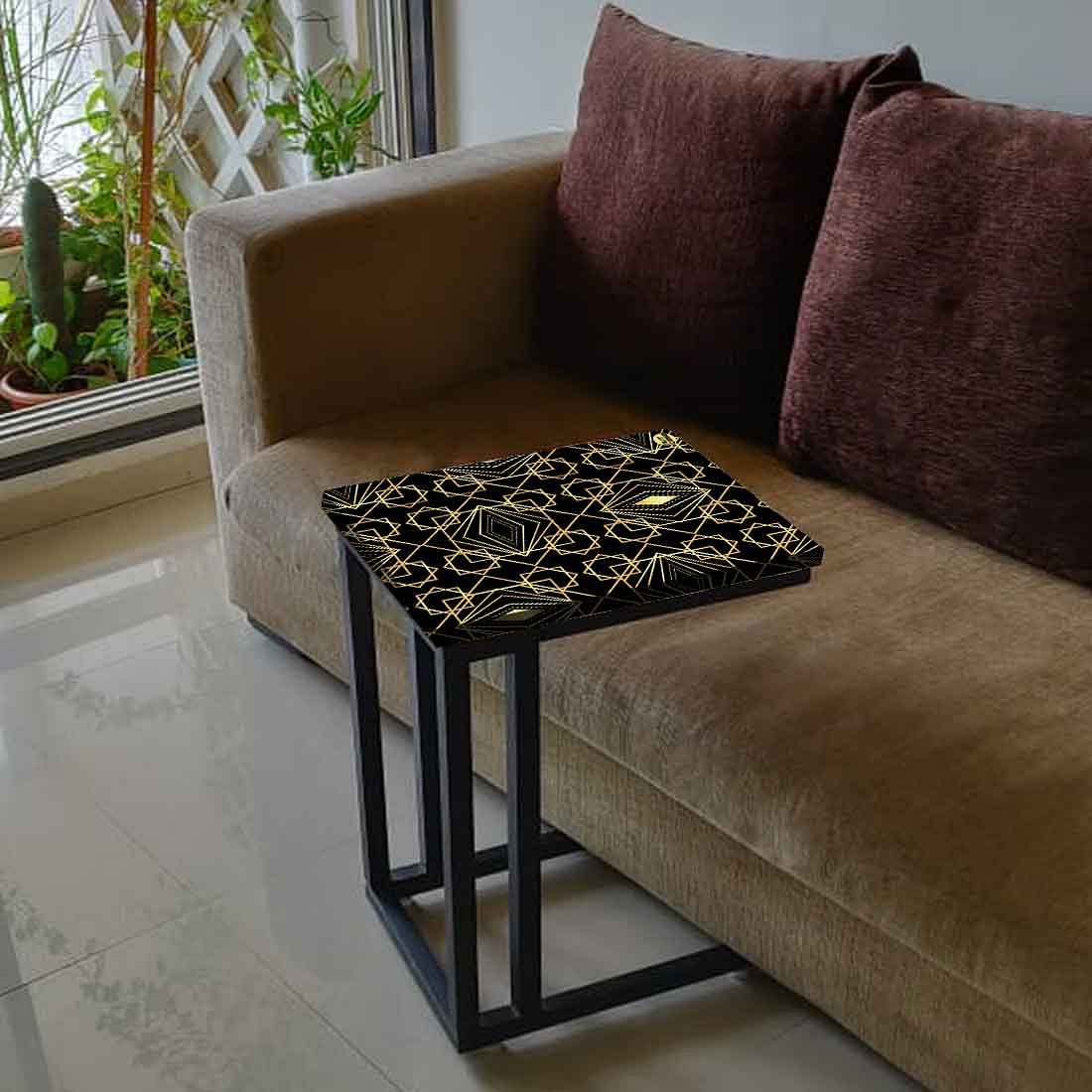 Designer Modern Metal C Table - Geometric Pattern