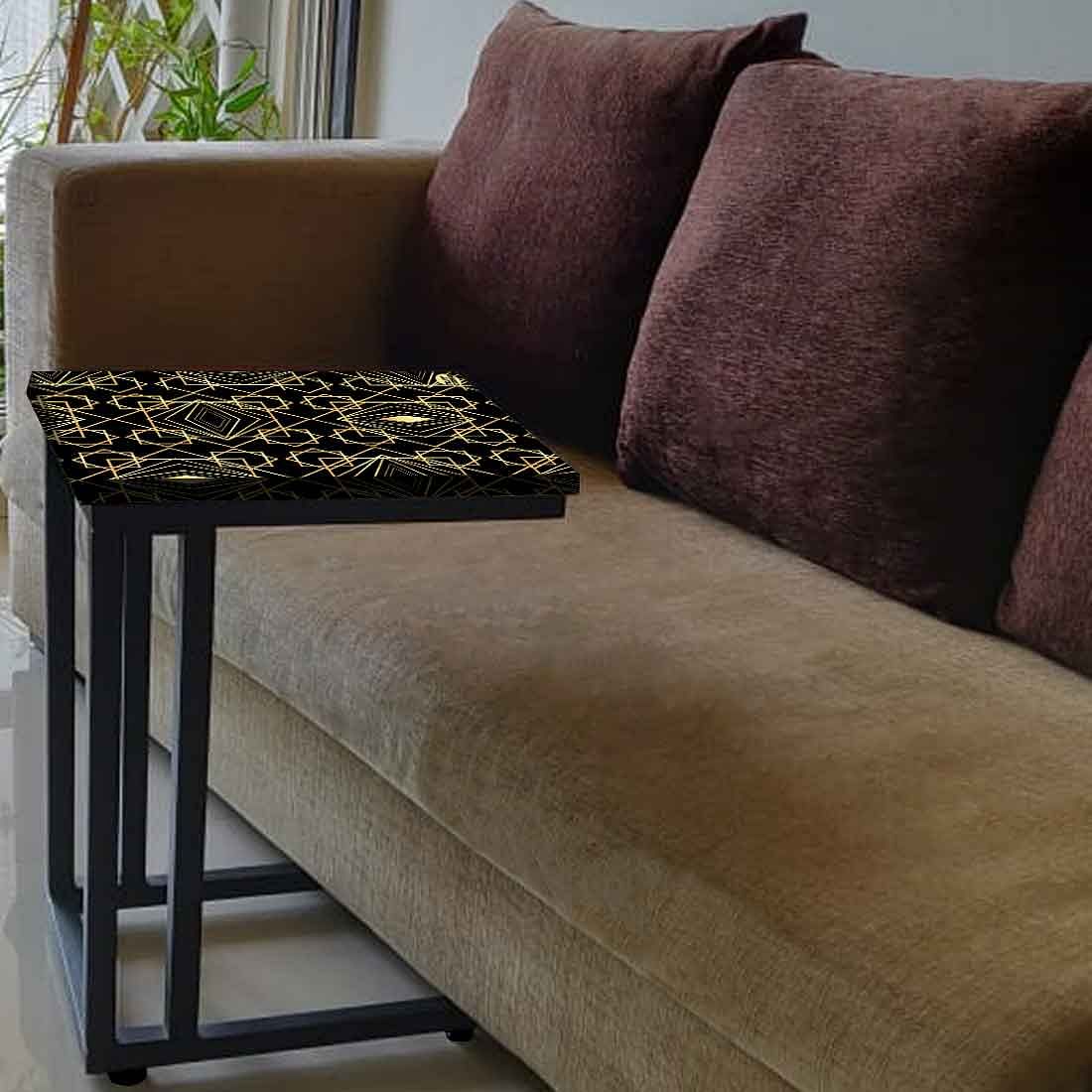 Designer Modern Metal C Table - Geometric Pattern - Image 3