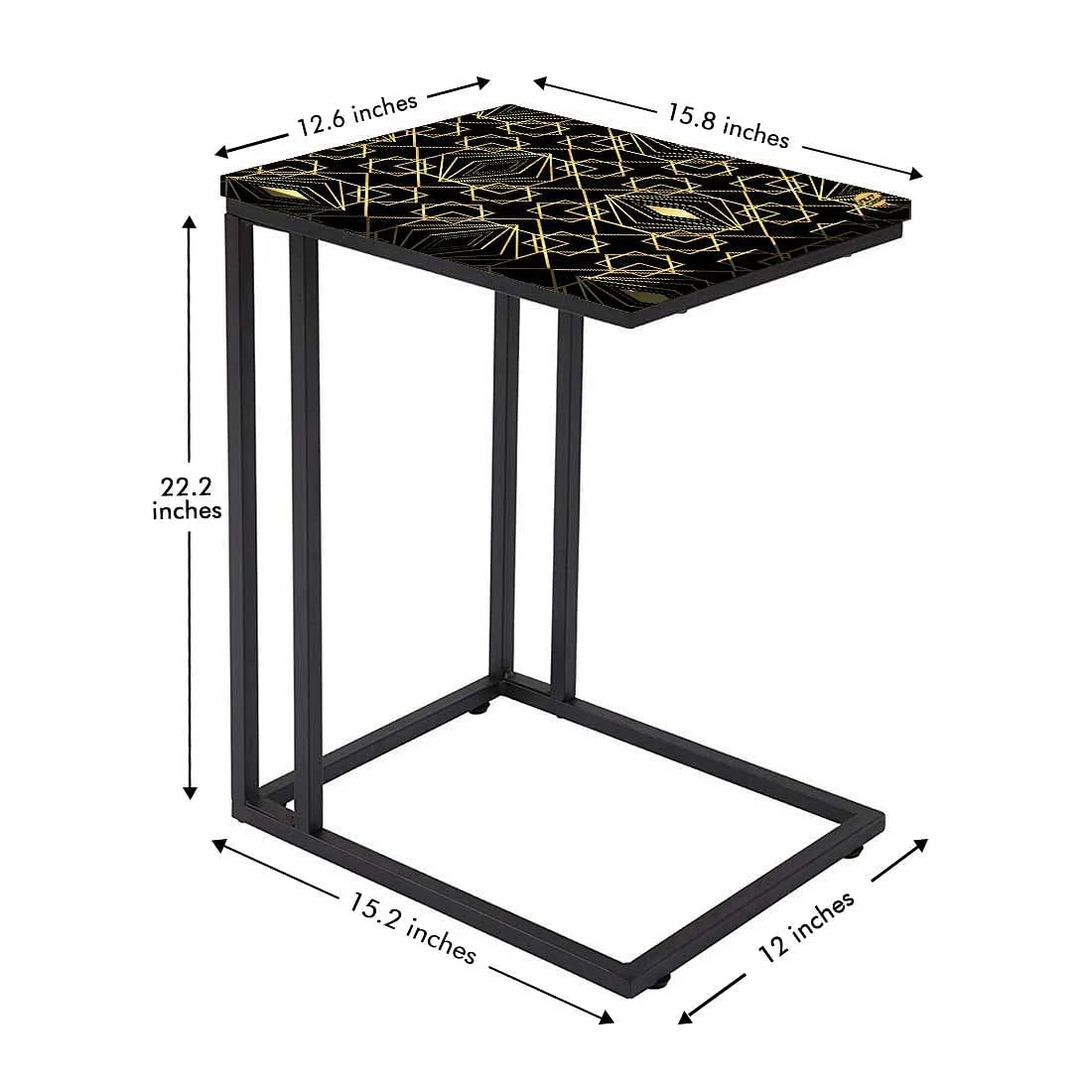 Designer Modern Metal C Table - Geometric Pattern - Image 5