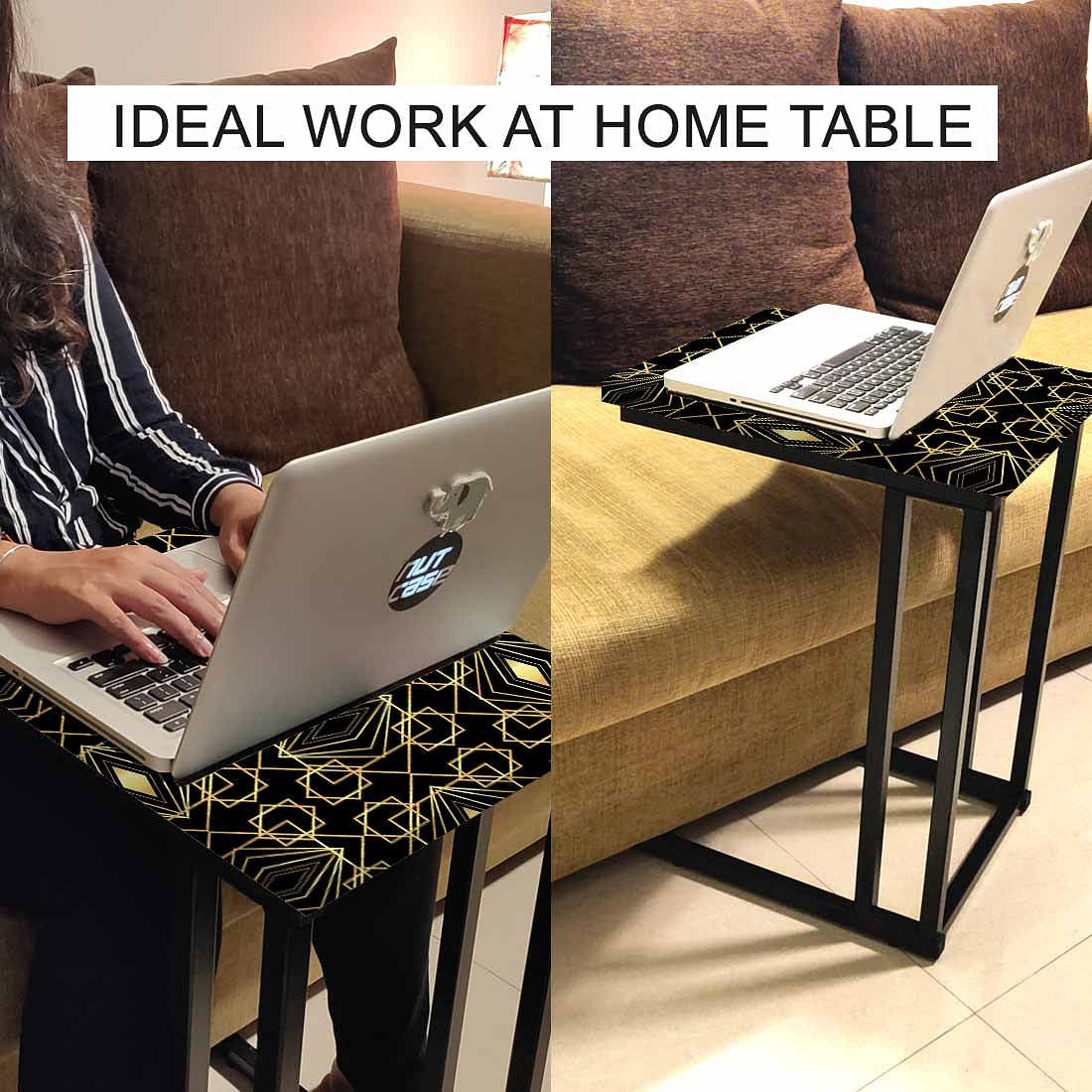 Designer Modern Metal C Table - Geometric Pattern - Image 6