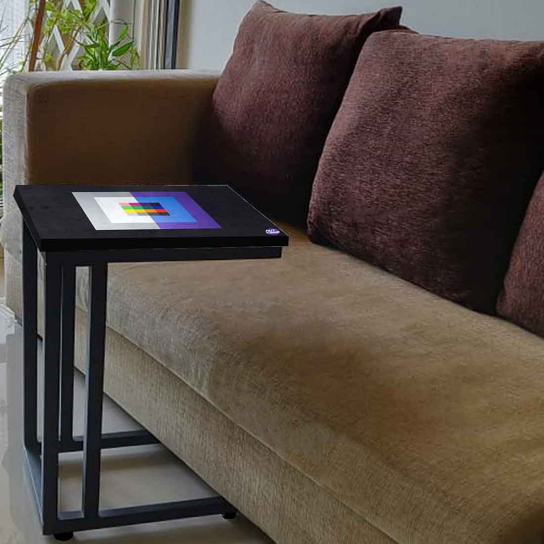 C End-table For Sofa - Blue Box Pattern - Image 3