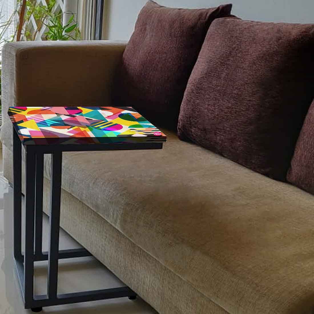 Small Metal C Table For Sofa - Designer Pattern - Image 3