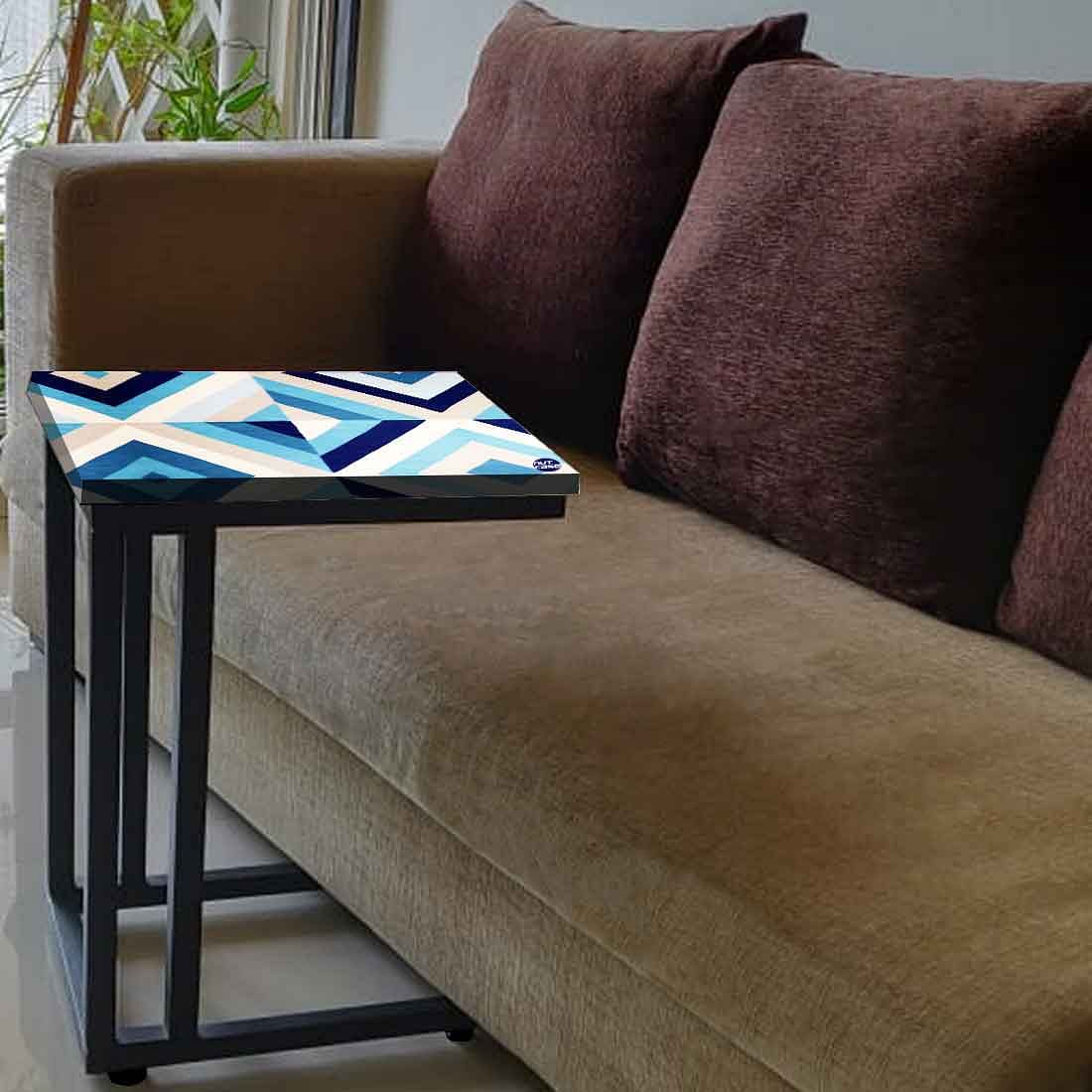 C Shaped End Table For Sofa - Blue Diamond - Image 3