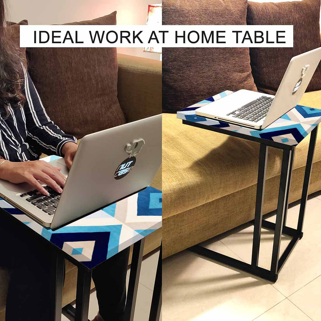 C Shaped End Table For Sofa - Blue Diamond - Image 6