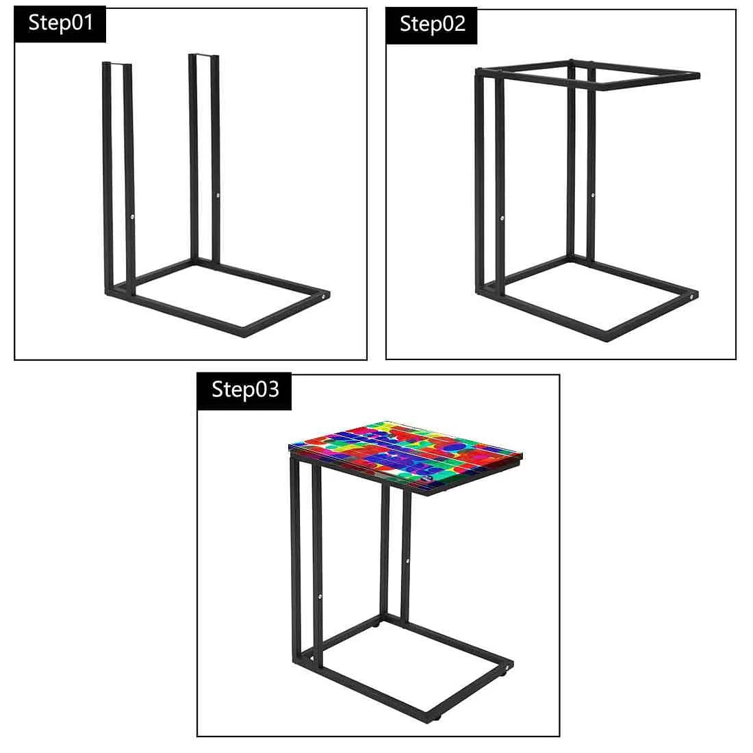 Black C Side Table For Sofa - Beautiful Pattern - Image 7