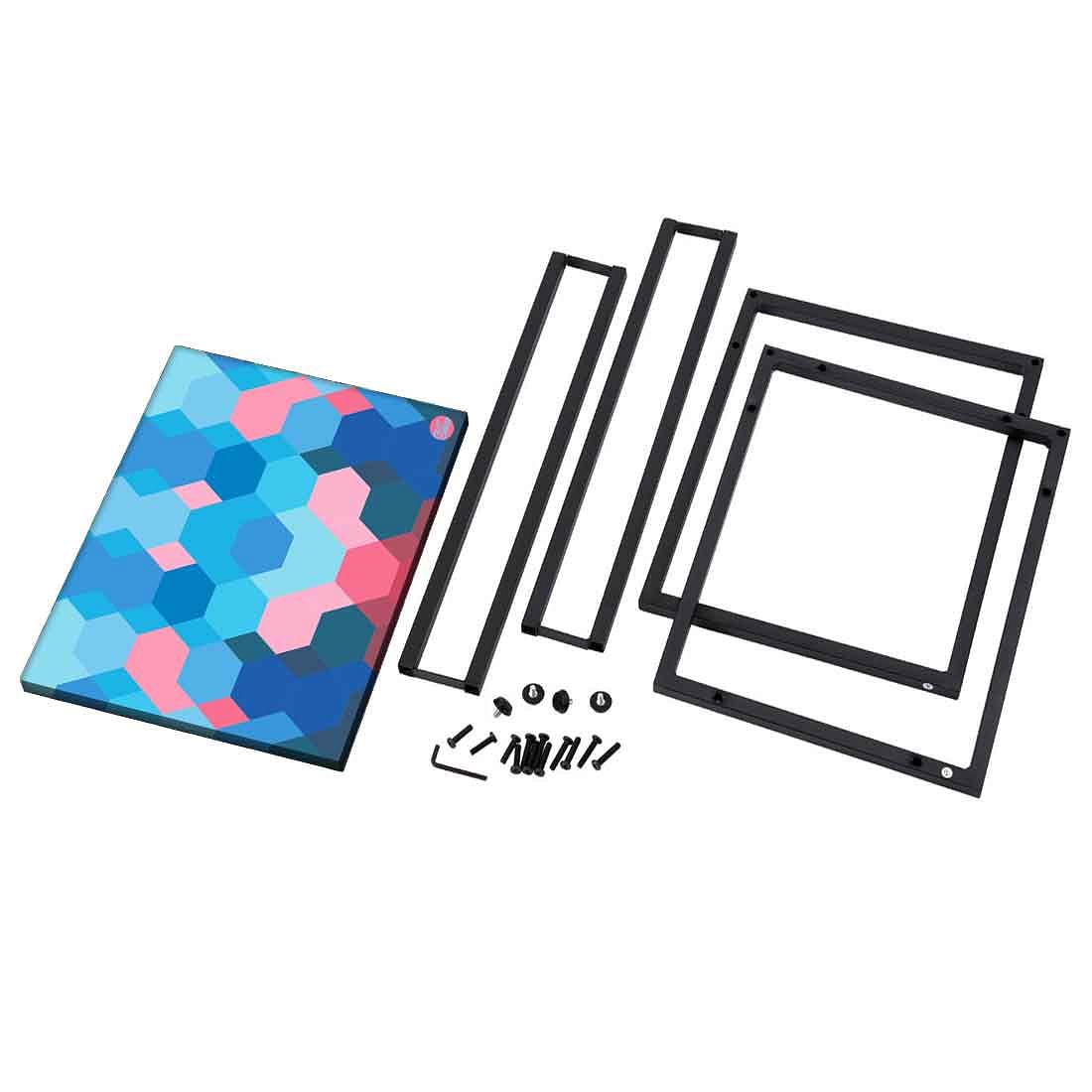 New Blue Metal C Table - Hexagon Pattern - Image 8
